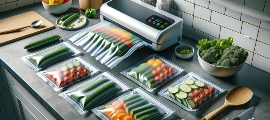 Meal-Prep Gemuese-Bowls mit Vakuumierer: Vorbereitete Beilagen in Portionen